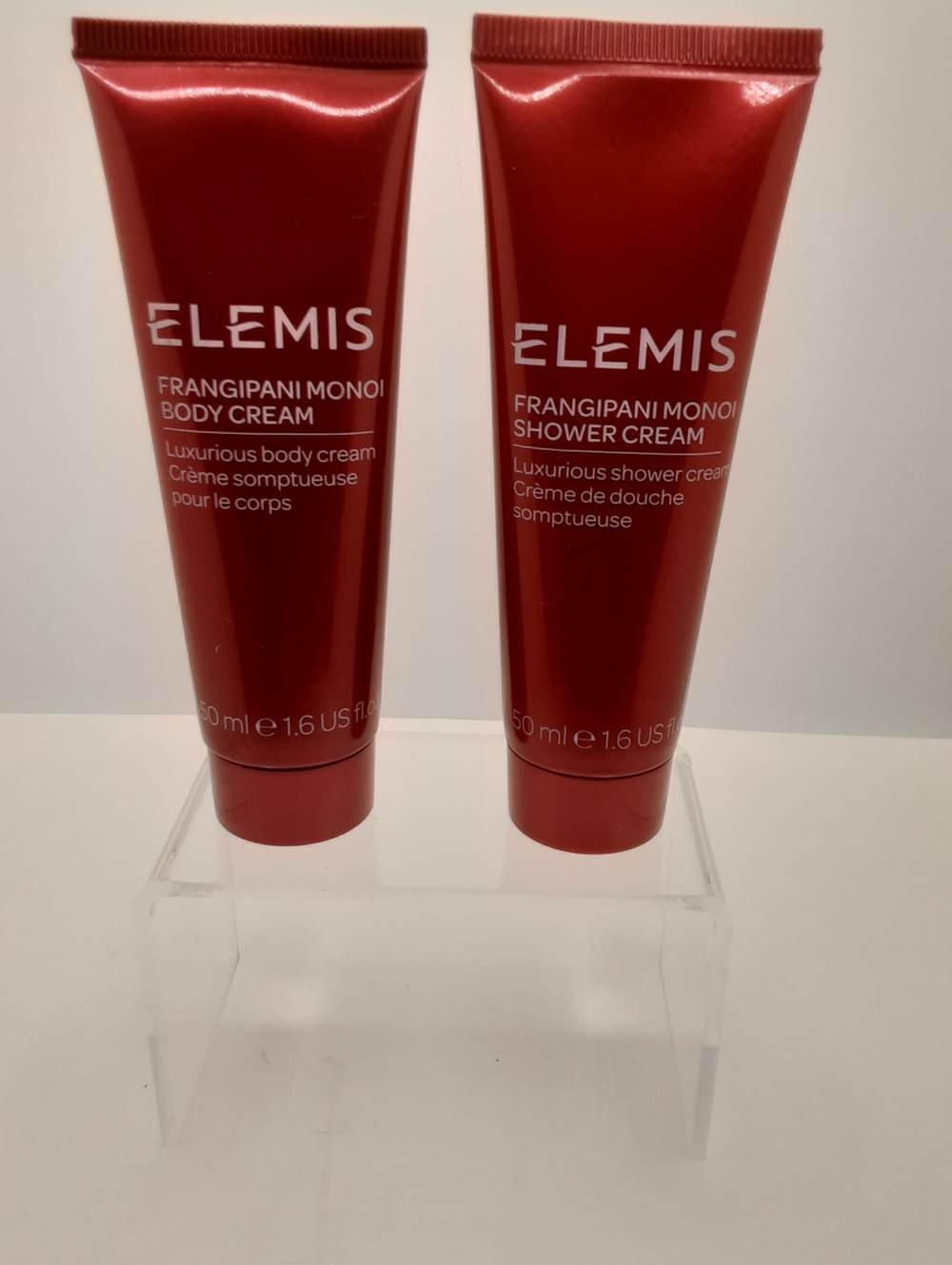 New Elemis Frangipani Monoi Shower Cream and Body Cream 1.6 OZ